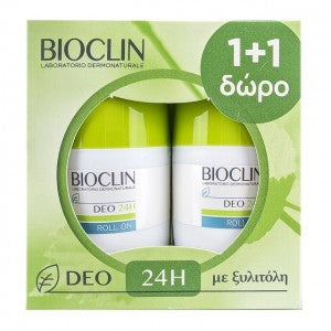 Bioclin Deo 24H Roll On 1+1 Δώρο αποσμητικό με ξυλιτόλη
